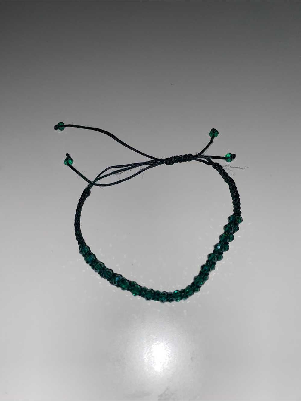 Handmade Adjustable Green Beaded Macrame Bracelet